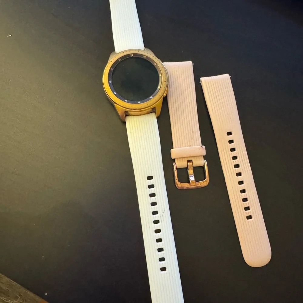 Samsung Gold and White Smartwatch